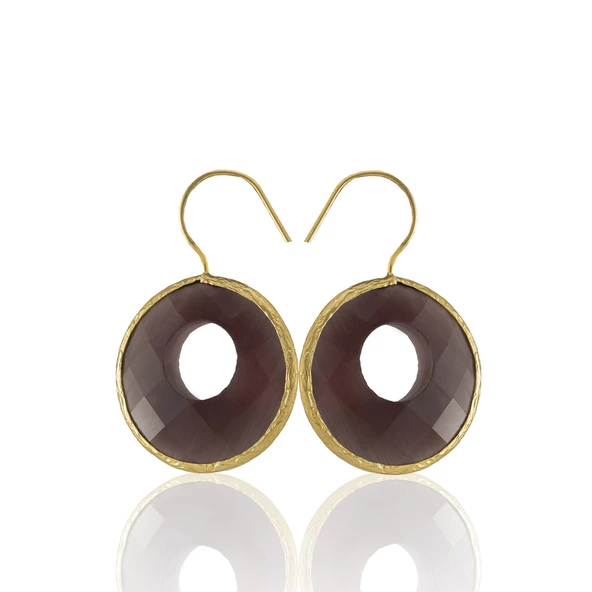 Kadir Jewellery 22 Ayar Altın Kaplama Kadın Taşlı Küpe -El İşçiliği Ve Hipoalerjenik Küpe ürün görseli 1