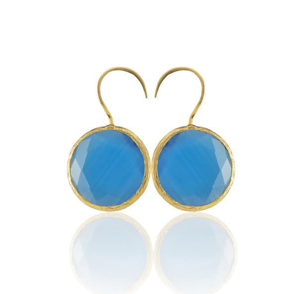 Kadir Jewellery 22 Ayar Altın Kaplama Kadın Taşlı Küpe -El İşçiliği Ve Hipoalerjenik Küpe ürün görseli 1