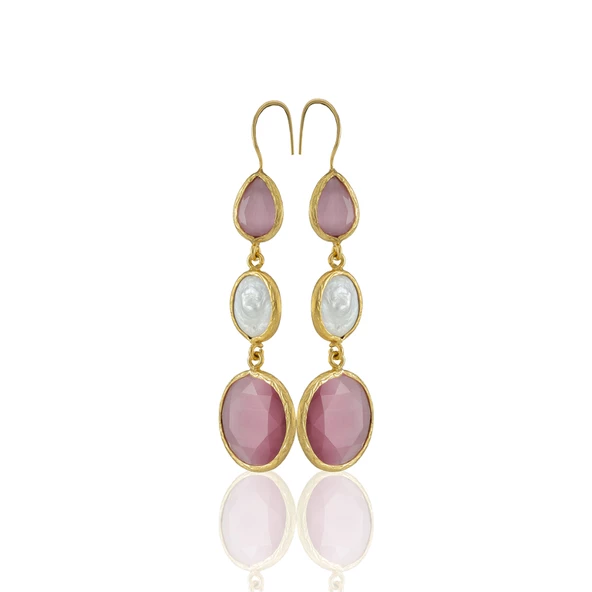 Kadir Jewellery 22 Ayar Altın Kaplama Kadın İnci Küpe -El İşçiliği Ve Hipoalerjenik Küpe ürün görseli 1