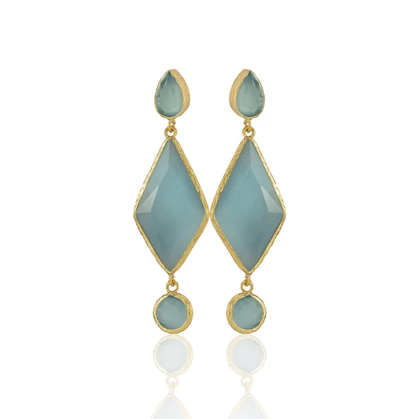 Kadir Jewellery 22 Ayar Altın Kaplama Kadın Sallantılı Küpe -El İşçiliği Ve Hipoalerjenik Küpe ürün görseli 1