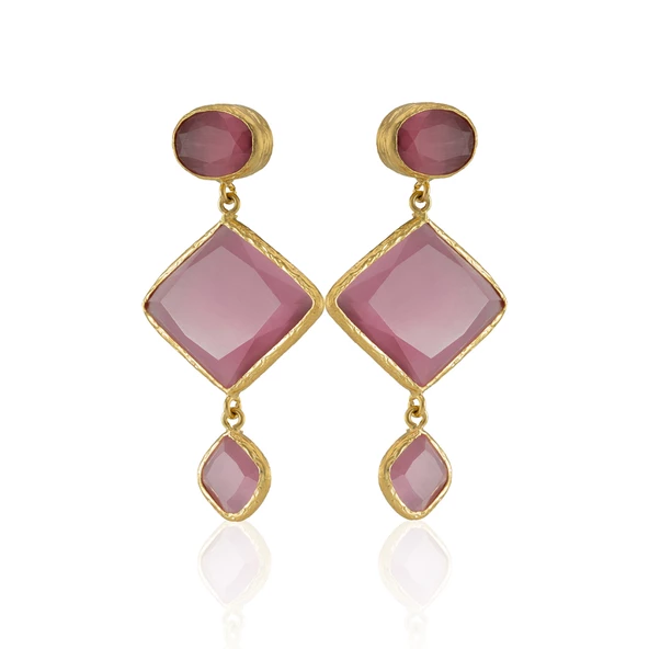 Kadir Jewellery 22 Ayar Altın Kaplama Kadın Sallantılı Küpe -El İşçiliği Ve Hipoalerjenik Küpe ürün görseli 1