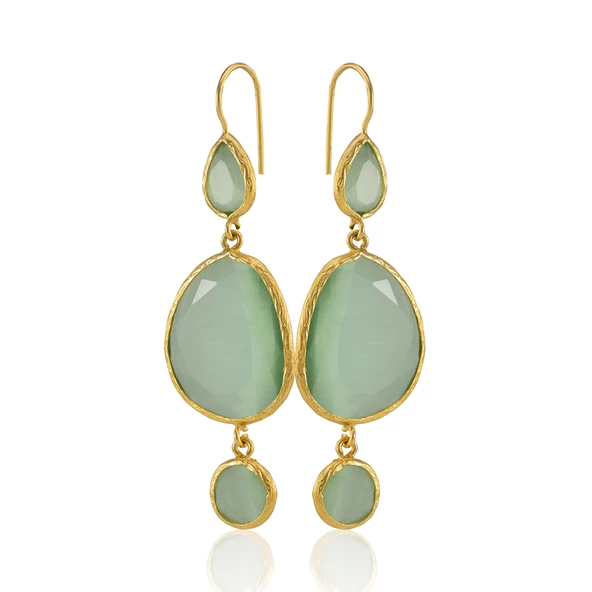 Kadir Jewellery 22 Ayar Altına Kaplama Kadın Sallantılı Küpe -El İşçiliği Ve Hipoalerjenik Küpe ürün görseli 1