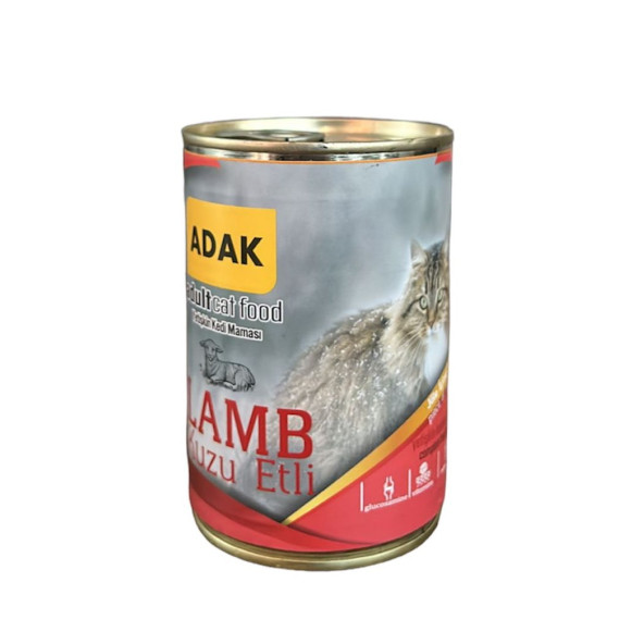 ADAK Kuzu Etli Yetişkin Kedi Maması Konservesi 415Gr x 24 Adet ürün görseli 1
