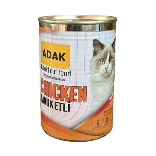 ADAK Tavuk Etli Yetişkin Kedi Maması Konservesi 415Gr x 24 Adet ürün görseli 1