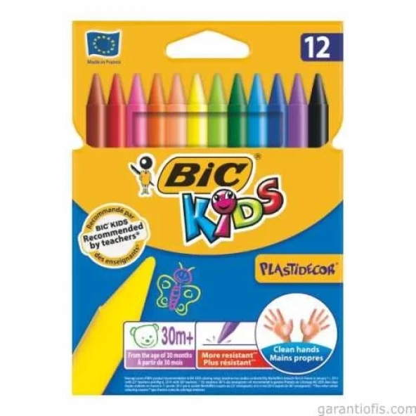 Bic Plastidecor Silinebilir Mum Pastel Boya (12 Renk) ürün görseli 1