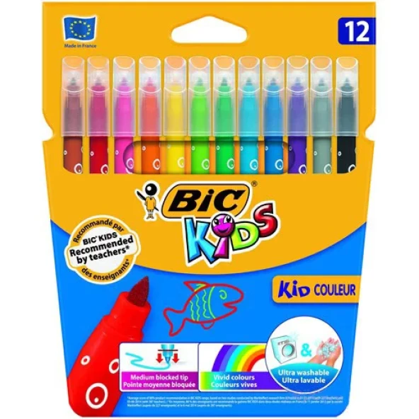 Bic Ultra Yıkanabilir 12 Renk Keçeli Boya Kalemi ürün görseli 1