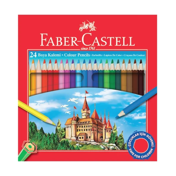 FABER-CASTELL KURU BOYA TAM BOY 24 RENK KARTON KUTULU (116324) ürün görseli 1