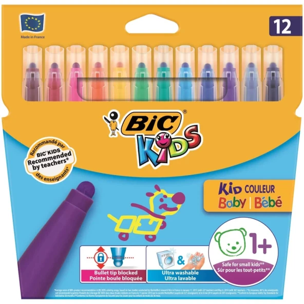 Bic 12 Renk Baby Keçeli Boya Kalemi ürün görseli 1