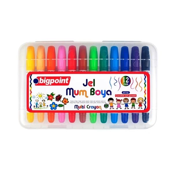 Bigpoint Multi Crayon Jel Mum Boya 12 Renk ürün görseli 1