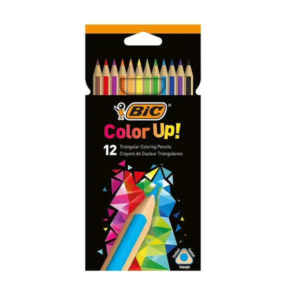BİC COLOR UP ÜÇGEN KURU BOYA 12 RENK (950527) ürün görseli 1