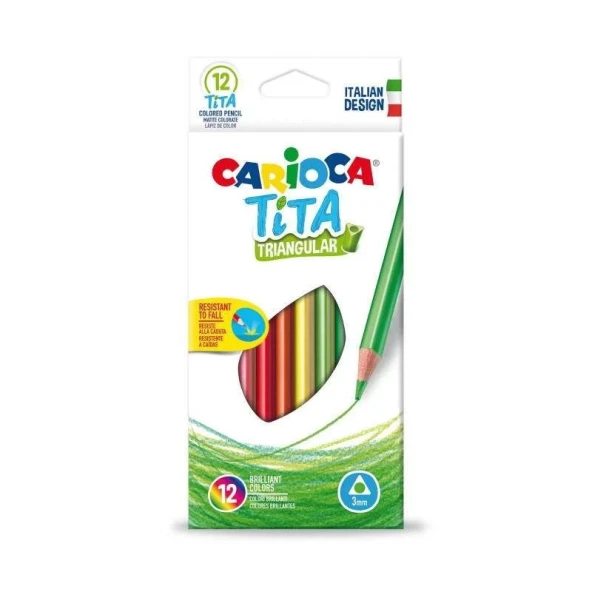 CARİOCA 42786 TİTA ÜÇGEN KURU BOYA KALEMİ 12 RENK ürün görseli 1