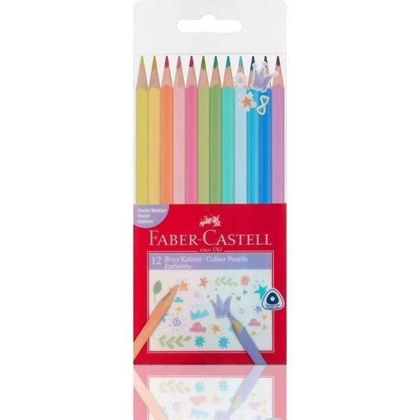 FABER-CASTELL ÜÇGEN KURU BOYA PASTEL 12 RENK (116313) ürün görseli 1
