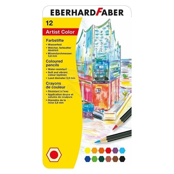 Eberhard Faber Artist Color Kuru Boya Kalem Seti 12li 516112 ürün görseli 1