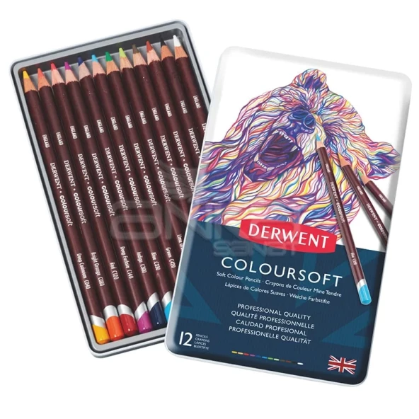 Derwent Coloursoft Kuru Boya Kalemi 12li Set ürün görseli 1