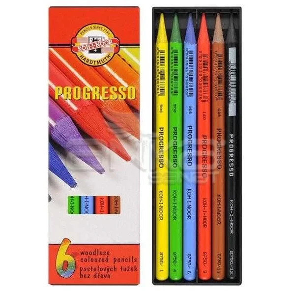 Koh-i-Noor Progresso Kuru Boya Kalemi 6lı Set ürün görseli 1