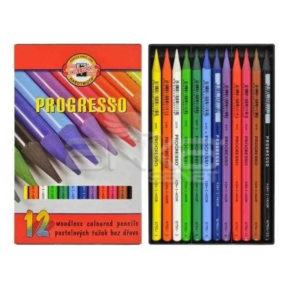 Koh-i-Noor Progresso Kuru Boya Kalemi 12li Set ürün görseli 1