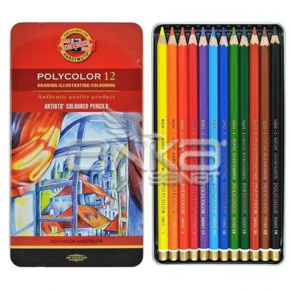 Koh-i-Noor Polycolor Kuru Boya Kalemi 12li Set ürün görseli 1