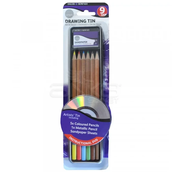 Daler Rowney Simply Drawing Tin 9lu Set ürün görseli 1