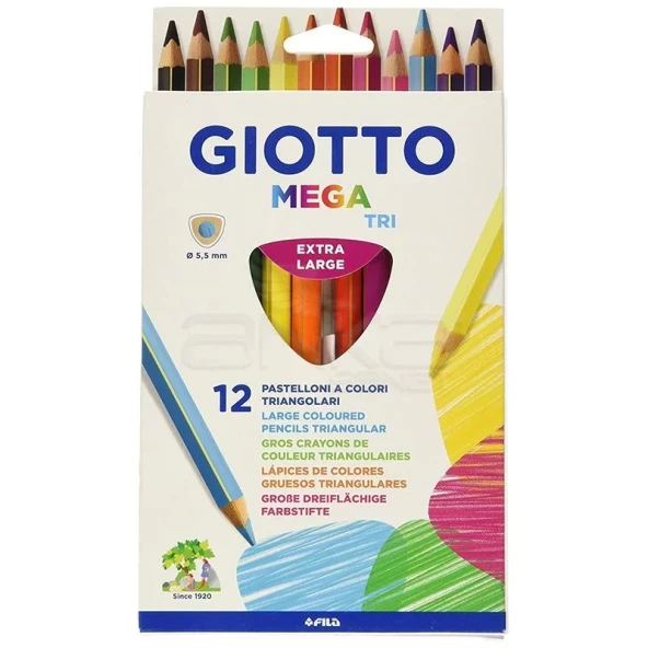 Giotto Mega Triangular 12li Kuru Boya Seti 220600 ürün görseli 1