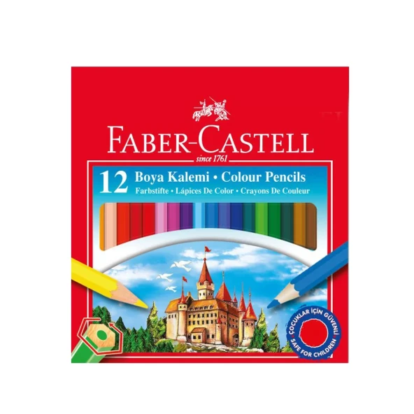 Faber Castell Yarım Boy Kuru Boya Karton Kutu 12 Renk ürün görseli 1