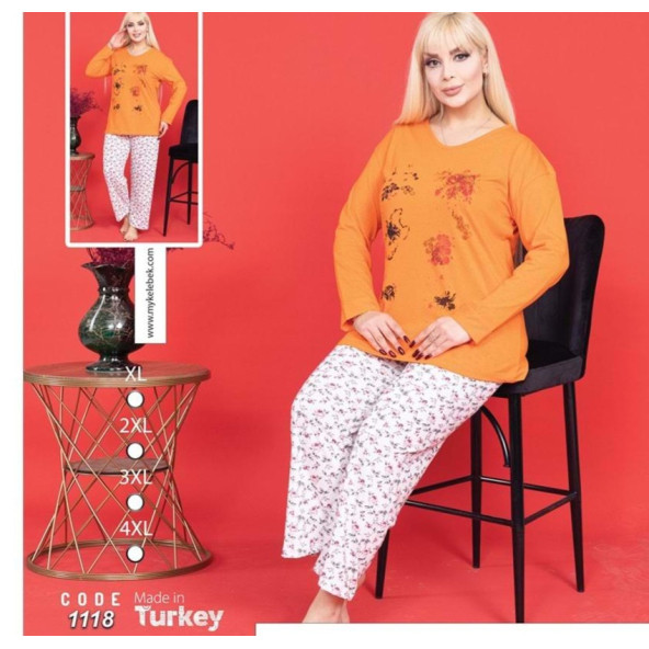 KADIN PENYE 4XL UZUN KOLLU PİJAMA TAKIMI ürün görseli 1