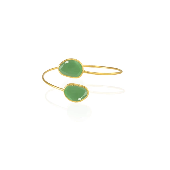 Kadir Jewellery 22 Ayar Altın Kaplama Zirkon Taşlı Ayarlanabilir Trend Bilezik ürün görseli 1