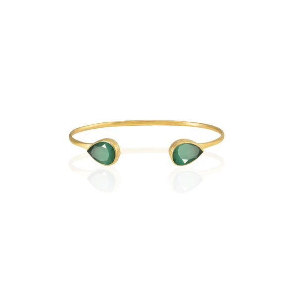 Kadir Jewellery 22 Ayar Altın Kaplama El İşçiliği Zirkon Taşlı Kadın Charm Bileklik ürün görseli 1