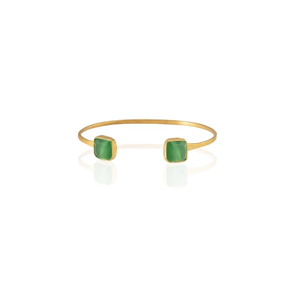 Kadir Jewellery 22 Ayar Altın Kaplama El İşçiliği Zirkon Taşlı Kadın Charm Bileklik ürün görseli 1
