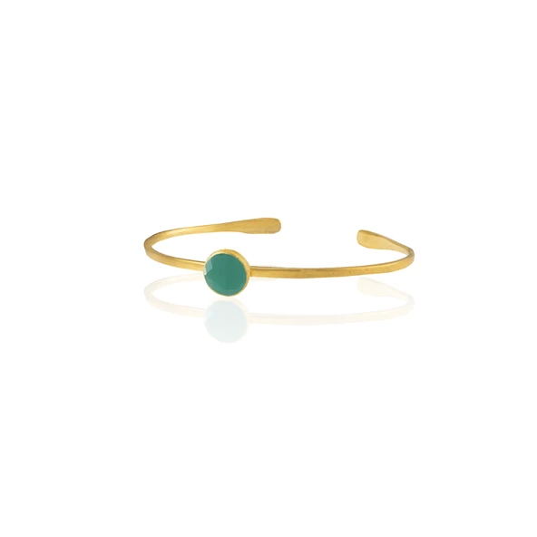 Kadir Jewellery Zirkon Taşlı Ayarlanabilir 22 Ayar Altın Kaplama Bilezik ürün görseli 1