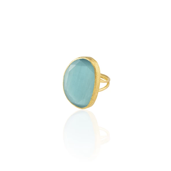 Kadir Jewellery 22 Ayar Altın Kaplama Kadın Fosil Taşlı Yüzük ürün görseli 1
