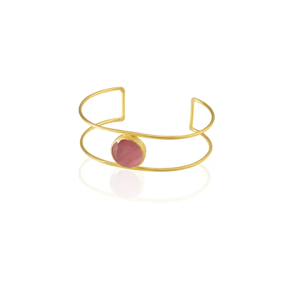 Kadir Jewellery 22 Ayar Altın Kaplama Zirkon Taşlı Ayarlanabilir Vintage Bilezik ürün görseli 1