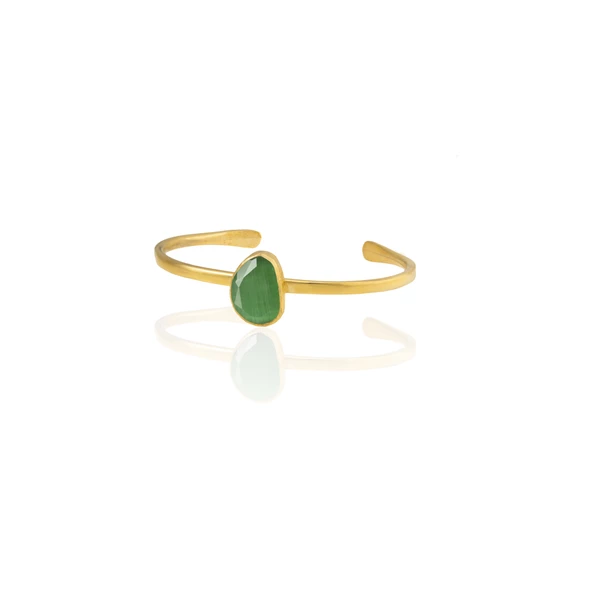 Kadir Jewellery Zirkon Taşlı Ayarlanabilir 22 Ayar Altın Kaplama Bilezik ürün görseli 1