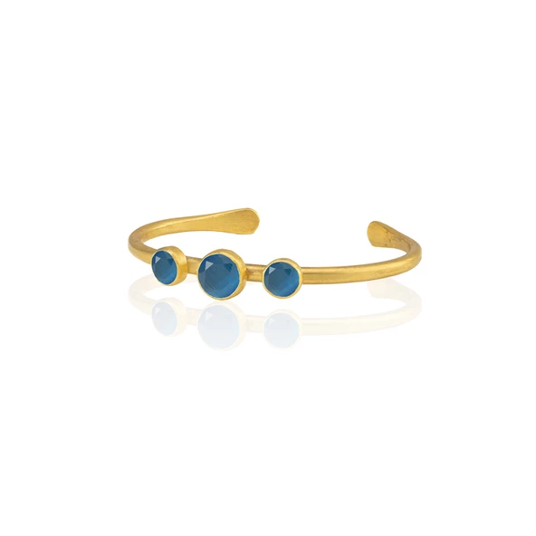 Kadir Jewellery 22 Ayar Altın Kaplama Zirkon Taşlı Ayarlanabilir Vintage Bilezik ürün görseli 1