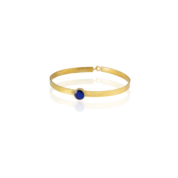 Kadir Jewellery 22 Ayar Altın Kaplama El İşçiliği Zirkon Taşlı Kadın Kelepçe Bilezik ürün görseli 1