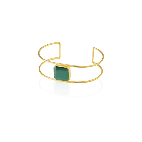 Kadir Jewellery 22 Ayar Altın Kaplama Zirkon Taşlı Ayarlanabilir Vintage Bilezik ürün görseli 1