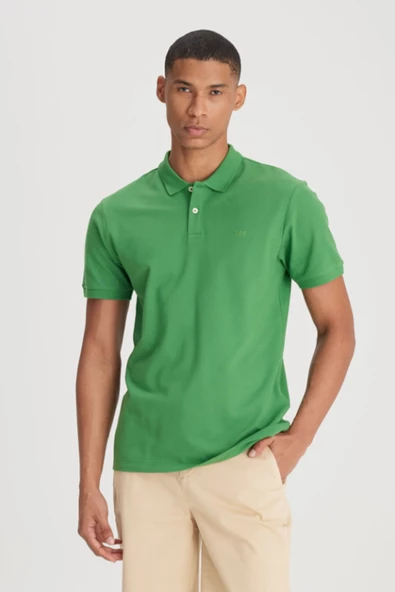 Lee L211810303 Yeşil Erkek Regular Fit Normal Kesim Polo Yaka Rahat %100 Pamuk Tşört ürün görseli 1