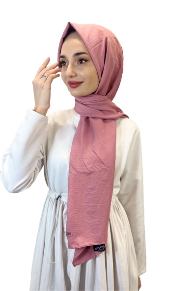 Pamuk Caz Şal, Eflatun Scarf Tek Renk Jazz Şal 1001  PUDRA ürün görseli 1