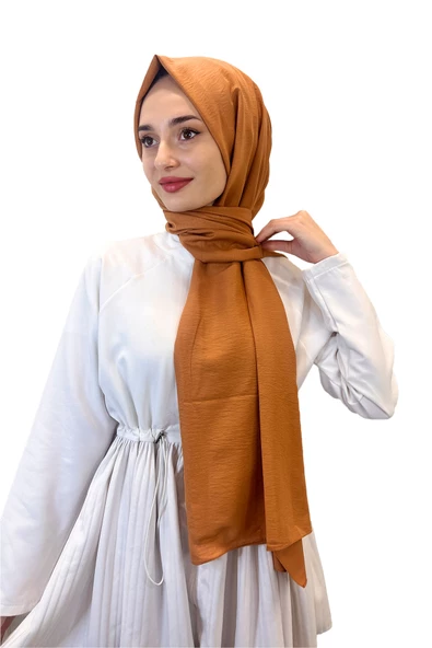 Pamuk Caz Şal, Eflatun Scarf Tek Renk Jazz Şal 1001  AÇIK TARÇIN ürün görseli 1