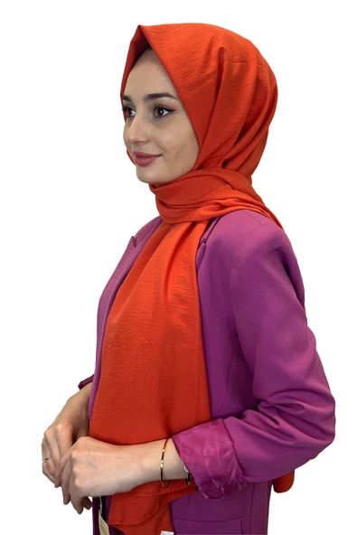Pamuk Caz Şal, Eflatun Scarf Tek Renk Jazz Şal 1001  NAR ÇİÇEĞİ ürün görseli 1