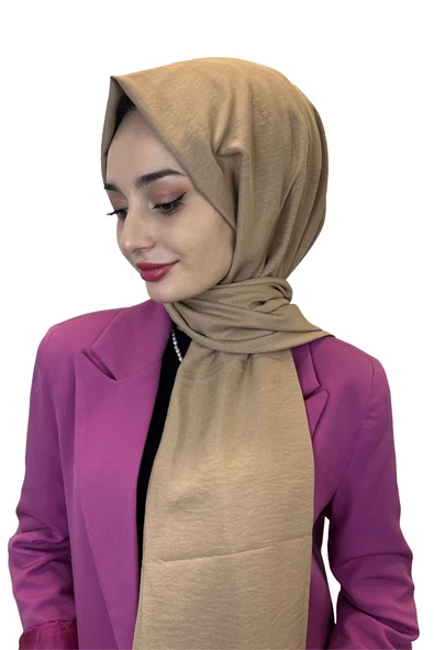 Pamuk Caz Şal, Eflatun Scarf Tek Renk Jazz Şal 1001  SOLUK SARI ürün görseli 1