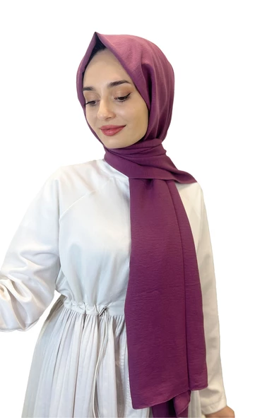 Pamuk Caz Şal, Eflatun Scarf Tek Renk Jazz Şal 1001  MÜRDÜM ürün görseli 1
