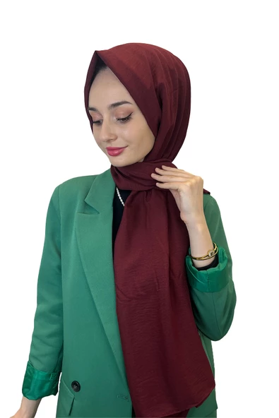 Pamuk Caz Şal, Eflatun Scarf Tek Renk Jazz Şal 1001  KOYU BORDO ürün görseli 1