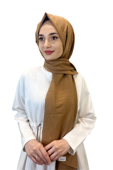 Pamuk Caz Şal, Eflatun Scarf Tek Renk Jazz Şal 1001  KOYU TAŞ ürün görseli 1