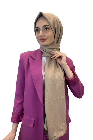 Pamuk Caz Şal, Eflatun Scarf Tek Renk Jazz Şal 1001  HARDAL ürün görseli 1