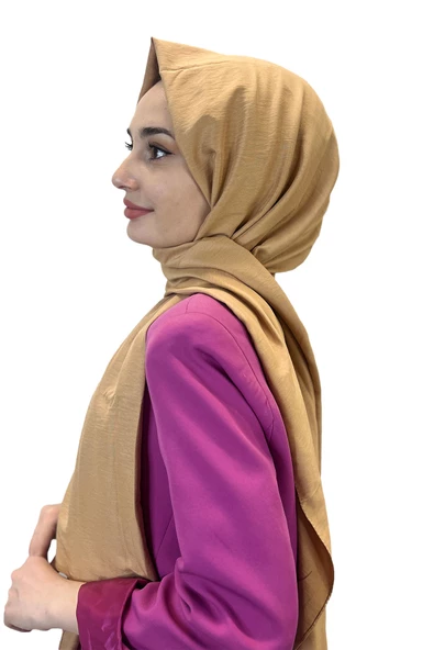 Pamuk Caz Şal, Eflatun Scarf Tek Renk Jazz Şal 1001  LATTE ürün görseli 1