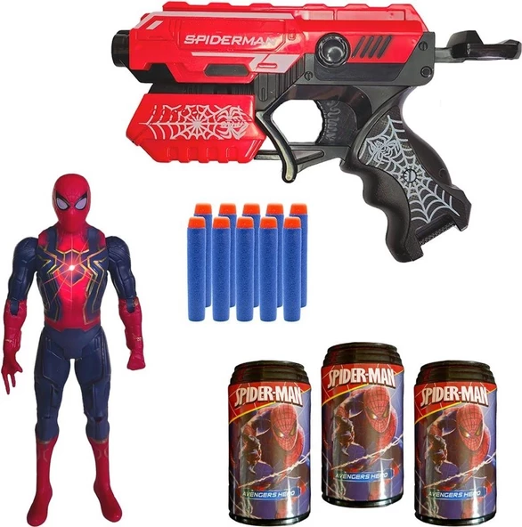 Hedefli Soft Mermili Spiderman Figürlü Dart Atan Set 2085 ürün görseli 1