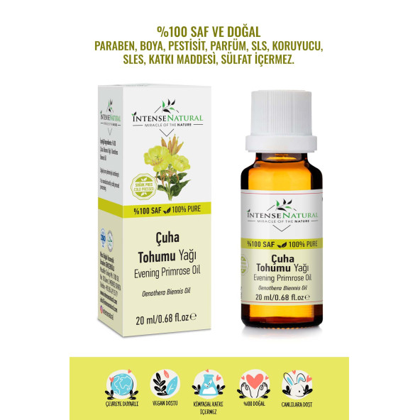 Çuha Çiçeği Tohumu Yağı 20 ml %100 Saf ve Doğal Akşam Çiçeği Evening Primrose Carrier Oil ürün görseli 1