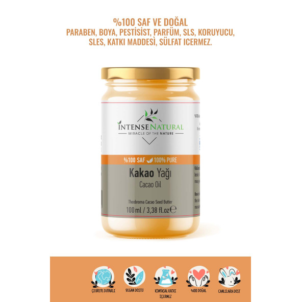 Kakao Çekirdeği Yağı Soğuk Sıkım 100 ml %100 Saf ve Doğal Cacao Butter Oil ürün görseli 1