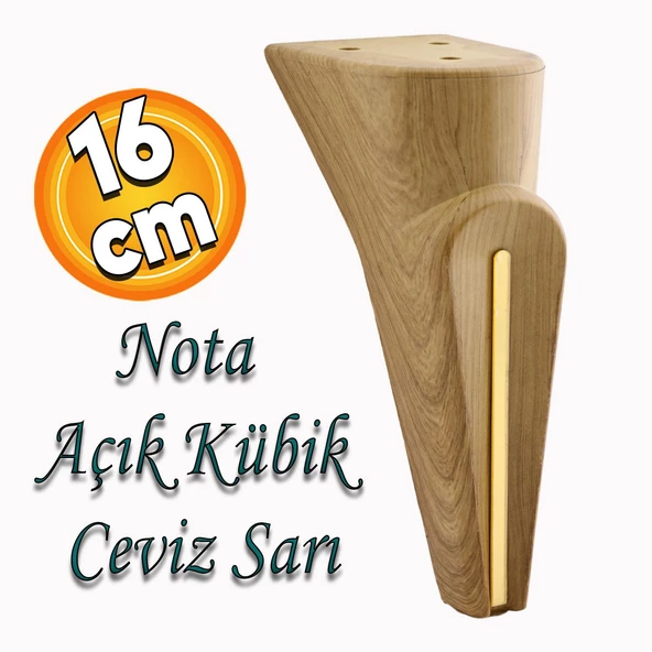 Nota Mobilya Kanepe Sehpa TV Ünitesi Koltuk Ayağı Baza Ayakları Ahşap Desenli Kahverengi Ceviz 16 cm ürün görseli 1