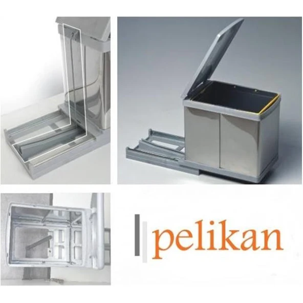 Pelikan 21700 Raylı Dolap İçi Çöp Kovası 16 LT ürün görseli 1